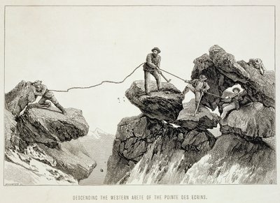 Descending the Western Arete of the Pointe des Ecrins, from 
